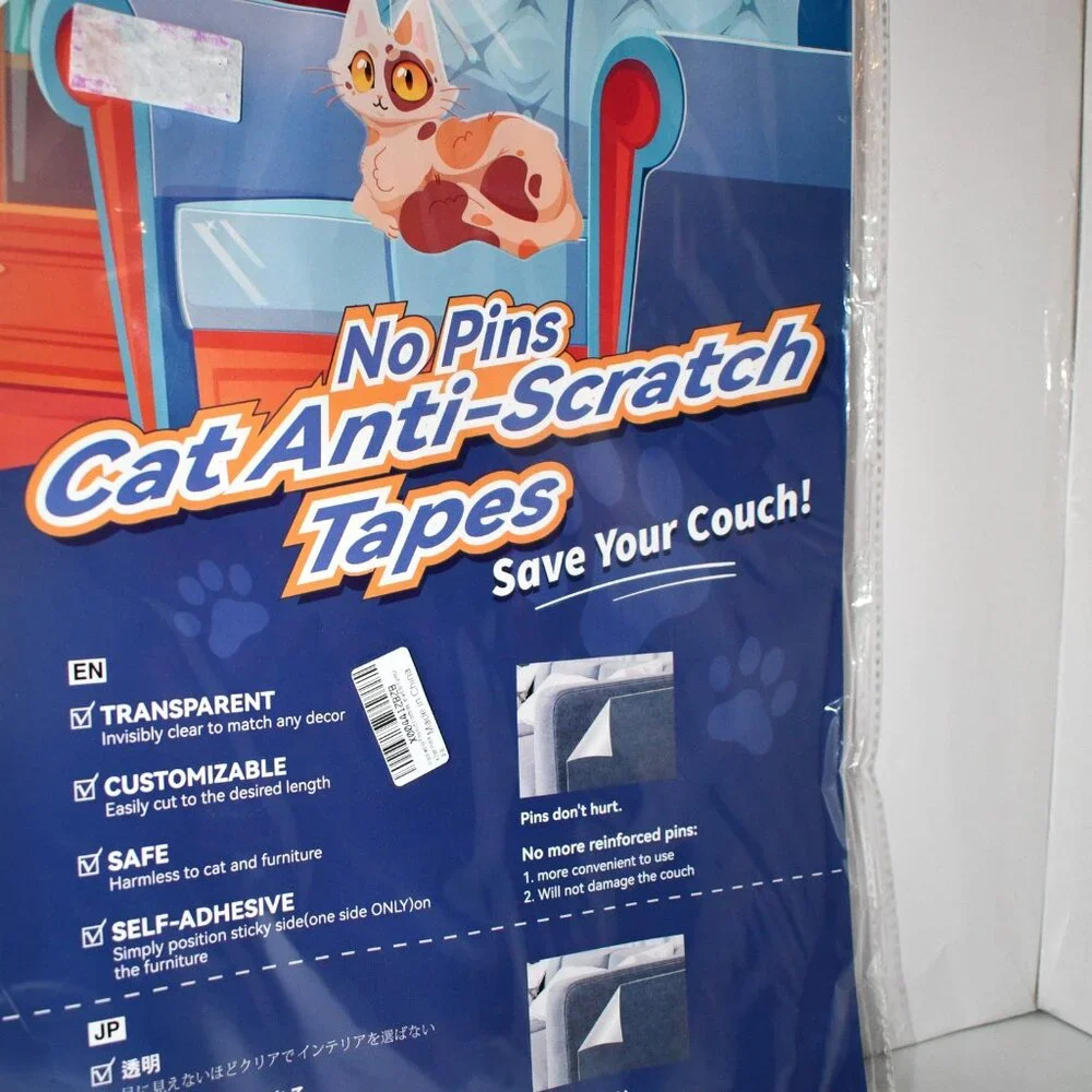 Fldofaves 10 Pack Cat Scratch Furniture Protectors, Clear, No-Pin Couch Guard, A